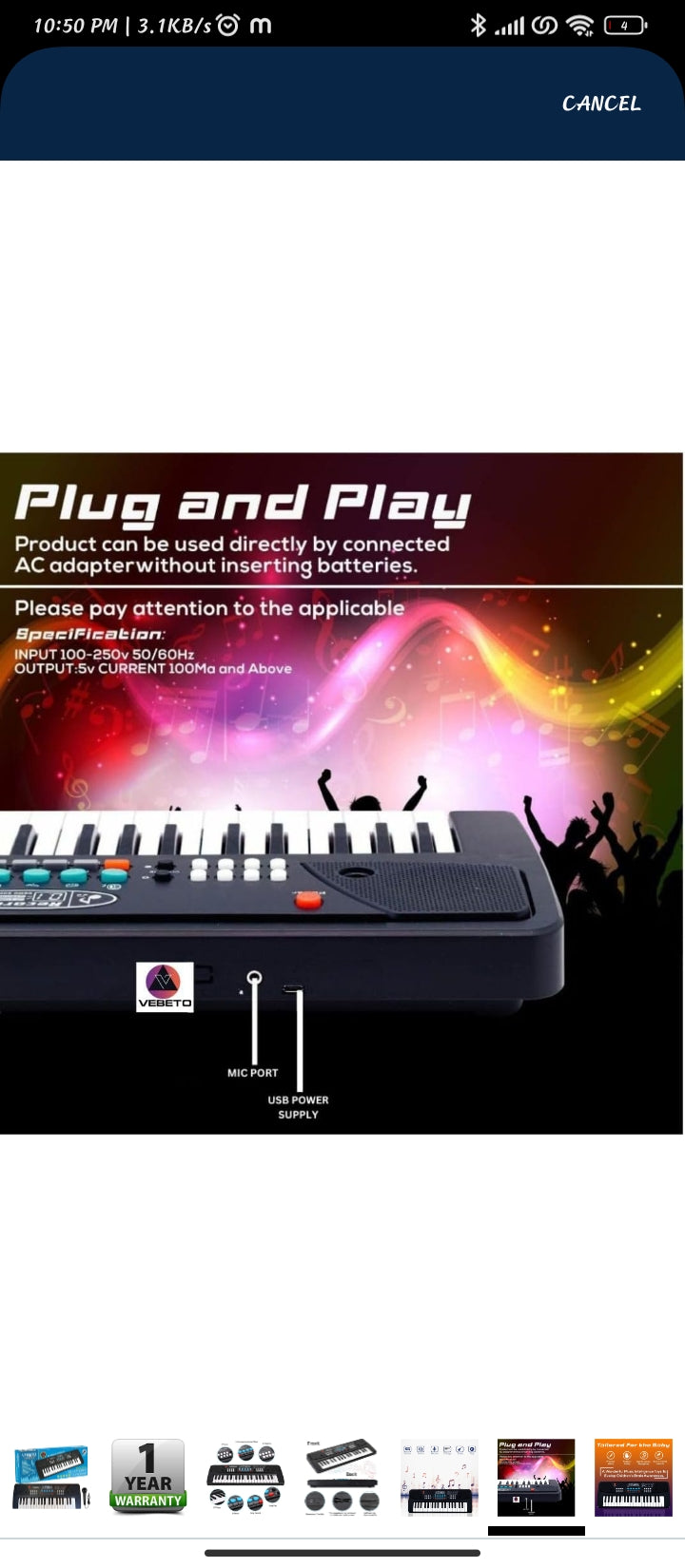 Kids Piano with Mic, 37 Keys 8 Rhythms 8 Tones 6 Demos Portable Electronic Keyboard Toy Beginners Educational Songs Recording Musical Toys Age 3 and above Boys Girls